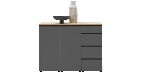 SIDEBOARD 135/102/41 cm  - Eichefarben/Schwarz, Design, Holz/Holzwerkstoff (135/102/41cm) - Dieter Knoll