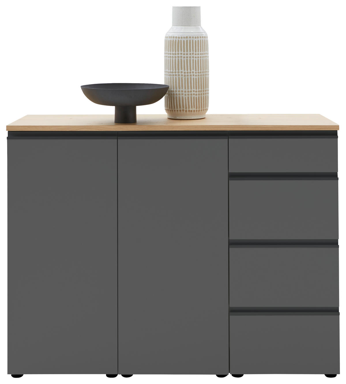 SIDEBOARD  in 135/102/41 cm  - Eichefarben/Schwarz, Design, Holz/Holzwerkstoff (135/102/41cm) - Dieter Knoll