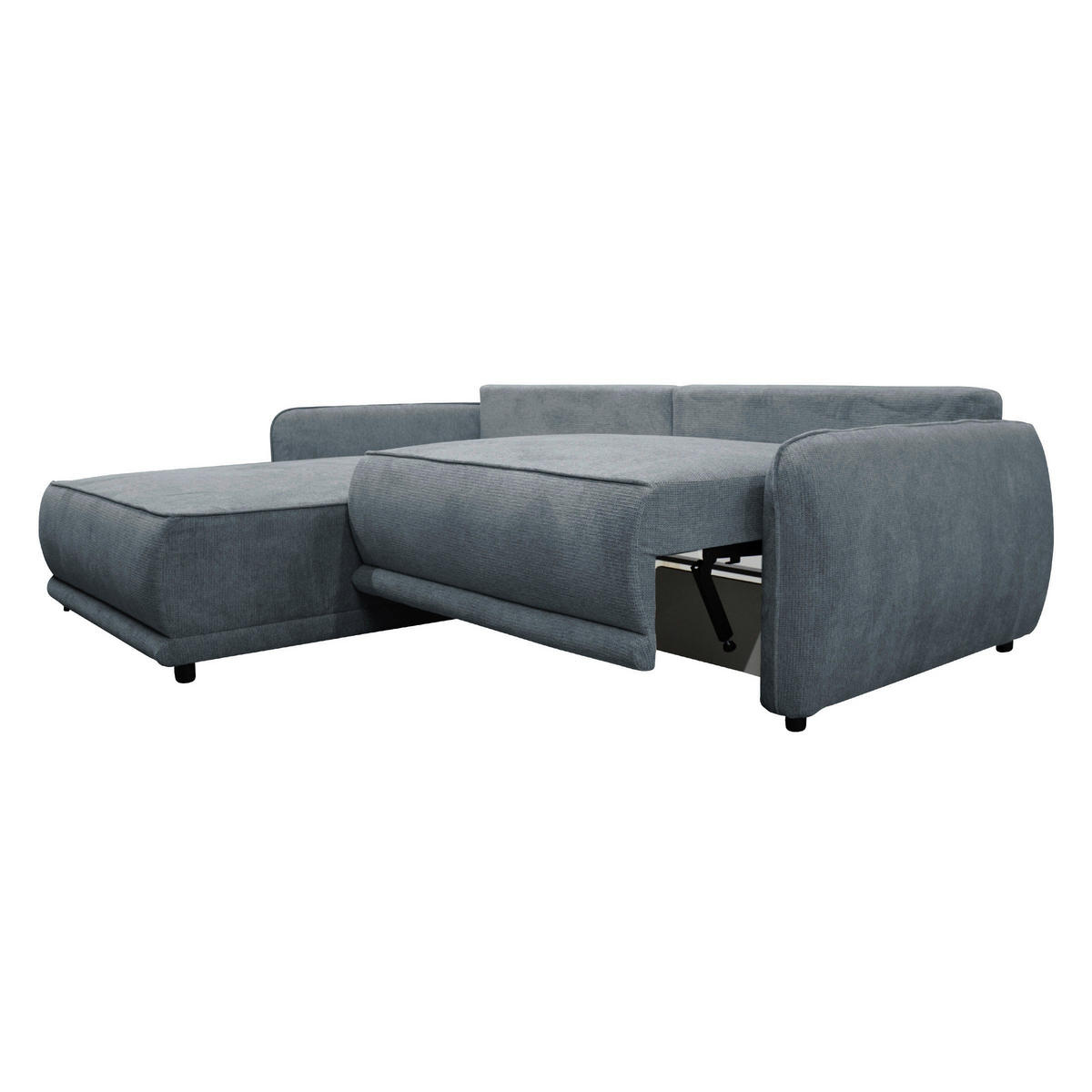 ECKSOFA  FRESH Blau Struktur  - Blau/Beige, Design, Kunststoff/Textil (195/264cm) - MID.YOU