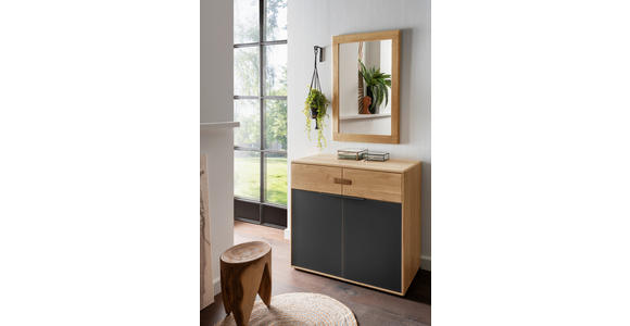 SPIEGEL 96/67/2 cm in rechteckig - Eiche Bianco, Natur, Holz (96/67/2cm) - Linea Natura