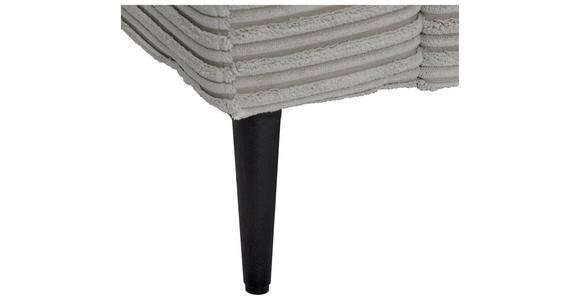 ECKSOFA Hellgrau Cord - Hellgrau/Schwarz, KONVENTIONELL, Textil/Metall (276/173cm) - Carryhome