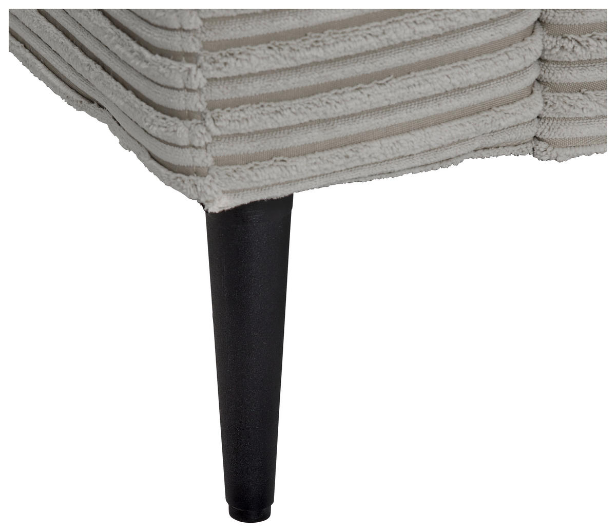 ECKSOFA Hellgrau Cord  - Hellgrau/Schwarz, KONVENTIONELL, Textil/Metall (276/173cm) - Carryhome