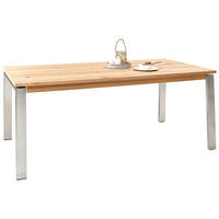 ESSTISCH Holz, Metall, Holzwerkstoff 190/100/75 cm  - Edelstahlfarben/Eichefarben, Konventionell, Holz/Holzwerkstoff (190/100/75cm) - Venjakob
