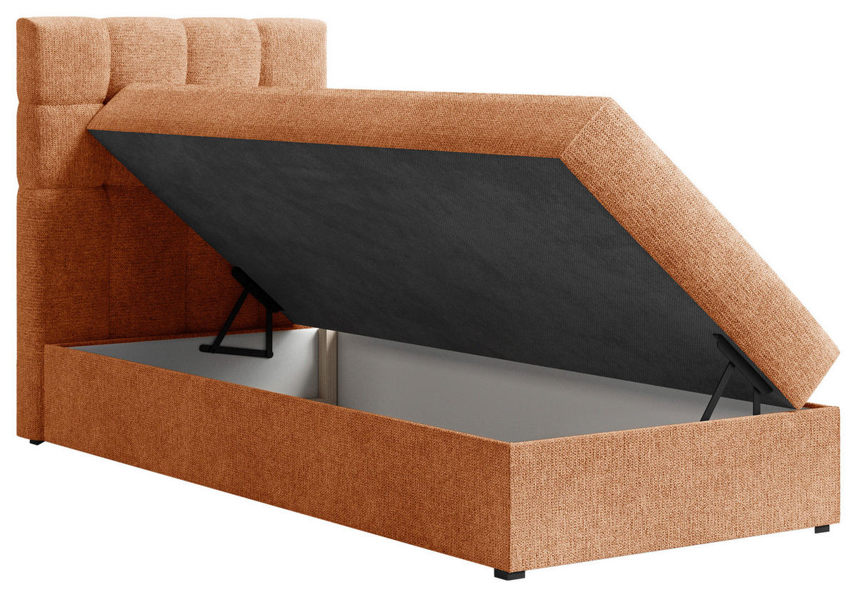 BOXBETT 90/200 cm  in Kupferfarben  - Schwarz/Kupferfarben, MODERN, Holz/Kunststoff (90/200cm) - Livetastic