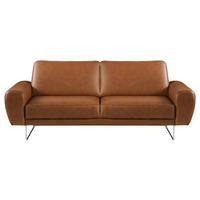 2-SITZER-SOFA in Echtleder Cognac  - Chromfarben/Cognac, Design, Leder/Metall (177/85/92cm) - Livetastic