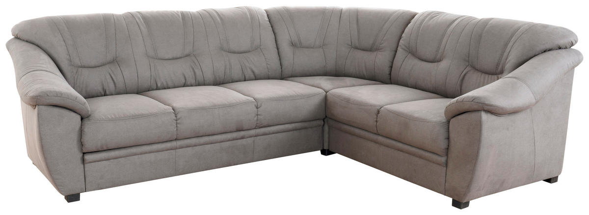 ECKSOFA  in Flachgewebe Hellgrau  264/215 cm  - Hellgrau/Schwarz, KONVENTIONELL, Kunststoff/Textil (264/215cm) - Sit & More