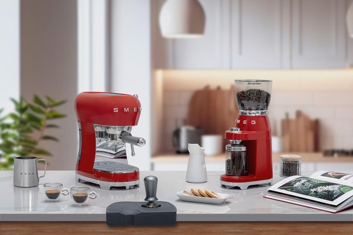 ESPRESSOMASCHINE 50's Style  - Rot, Trend, Metall (33.4/44.3/43.0cm) - SMEG