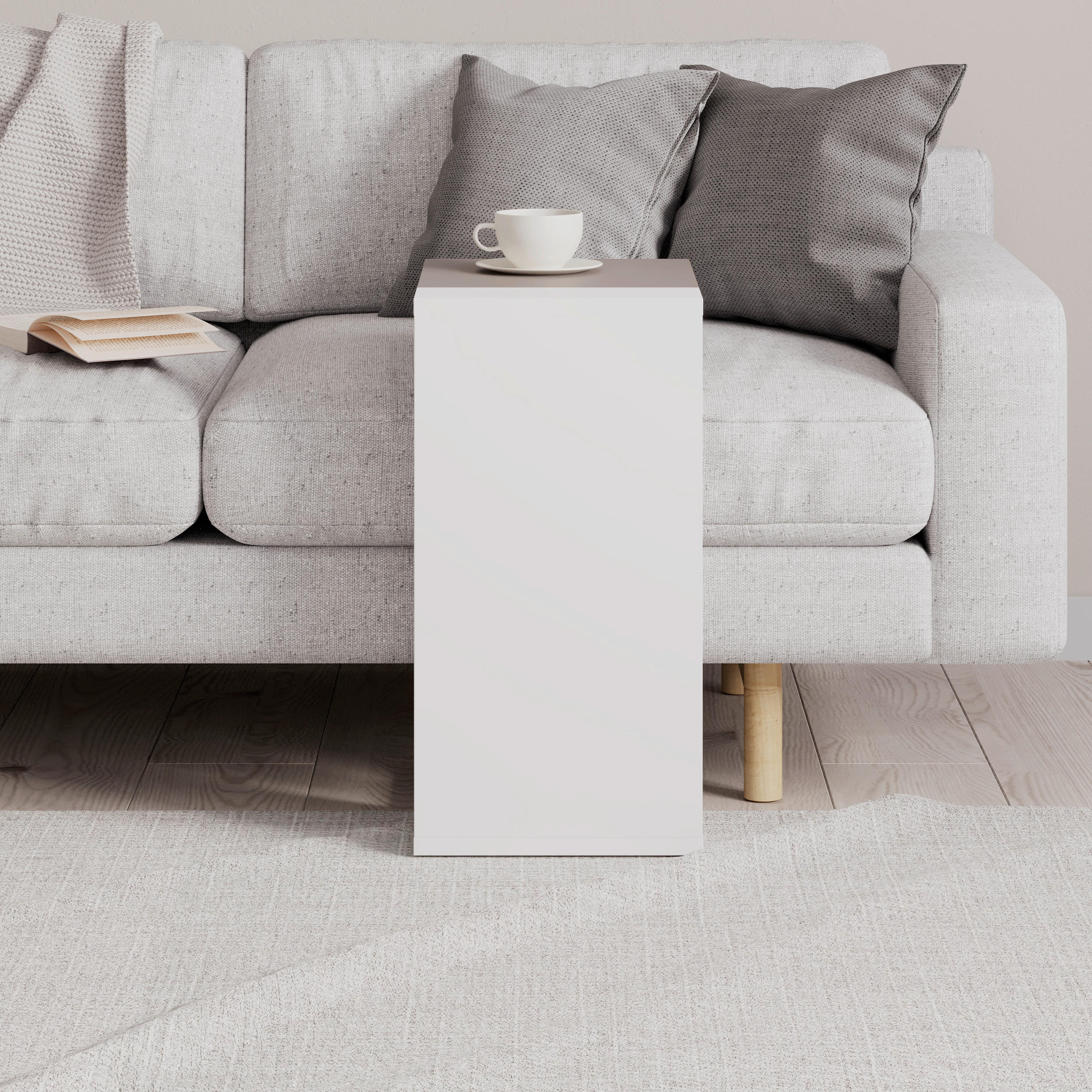 COUCHTISCH in Holzwerkstoff 30/40/57 cm   - Weiss/Mokka, Design, Holzwerkstoff (30/40/57cm) - Livetastic