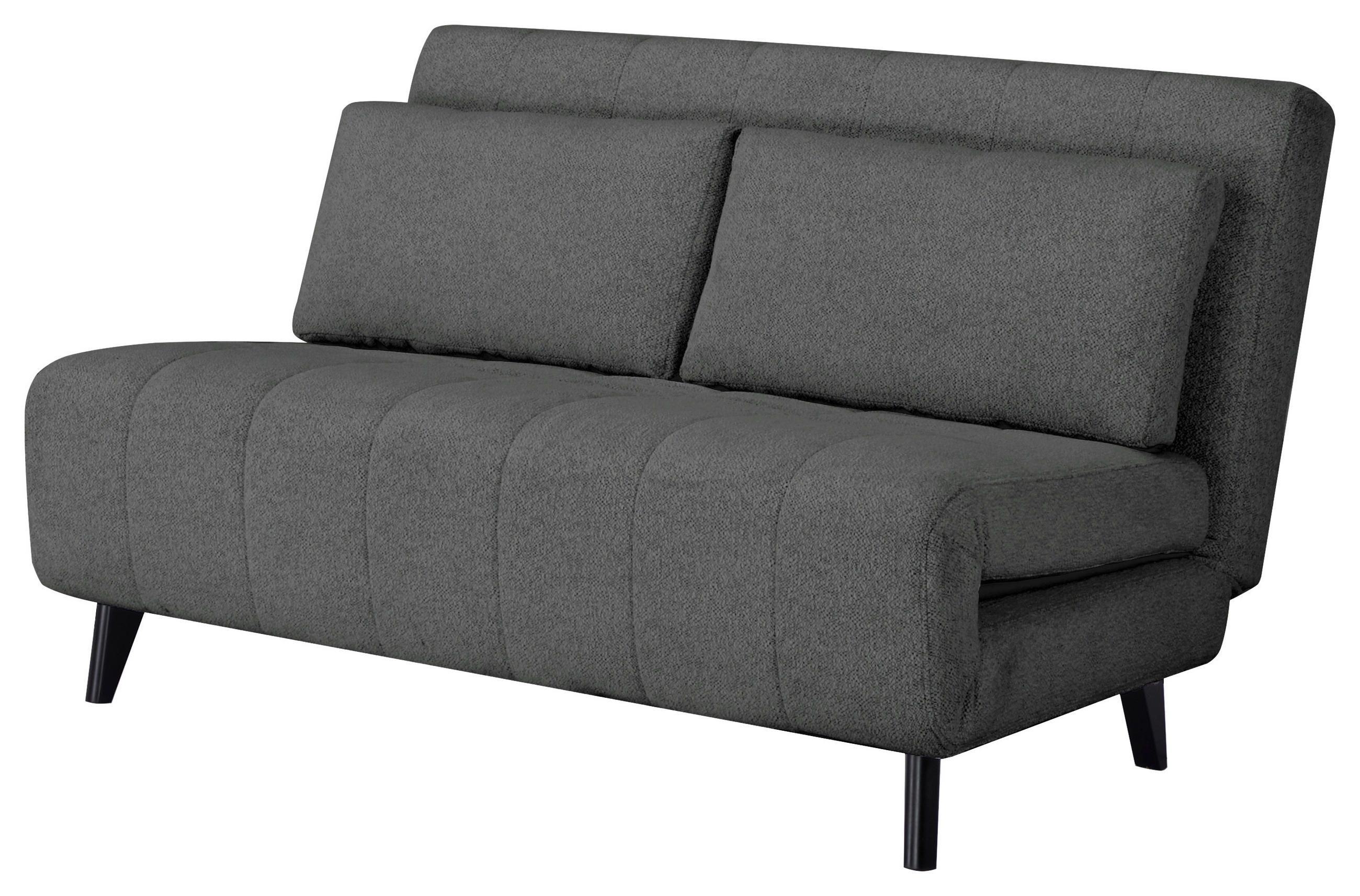 Thumbnail - Carryhome Schlafsofa, Dunkelgrau, Holz, Textil, Kiefer, vollmassiv, 2-Sitzer, Füllung: Polyester, 143x82x88 cm, Liegefun...