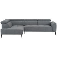 ECKSOFA in Feincord Anthrazit  205/280 cm  - Anthrazit/Schwarz, Design, Textil/Metall (205/280cm) - Xora