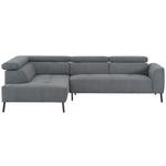 ECKSOFA in Feincord Anthrazit  205/280 cm  - Anthrazit/Schwarz, Design, Textil/Metall (205/280cm) - Xora