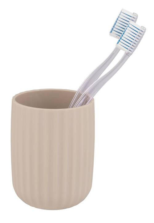 ZAHNPUTZBECHER Kunststoff  - Beige, Basics, Kunststoff (8/11/8cm) - Wenko
