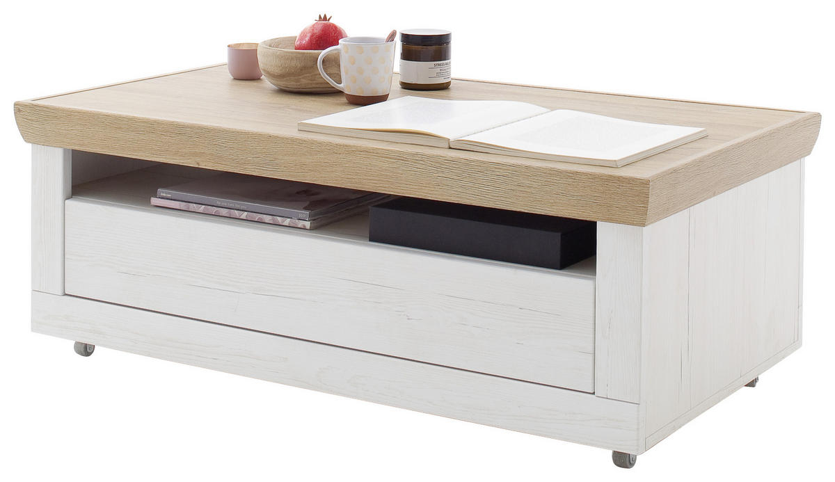 COUCHTISCH in Holzwerkstoff 115/65/44 cm  - Eichefarben/Graphitfarben, Design, Holzwerkstoff/Metall (115/65/44cm) - MID.YOU