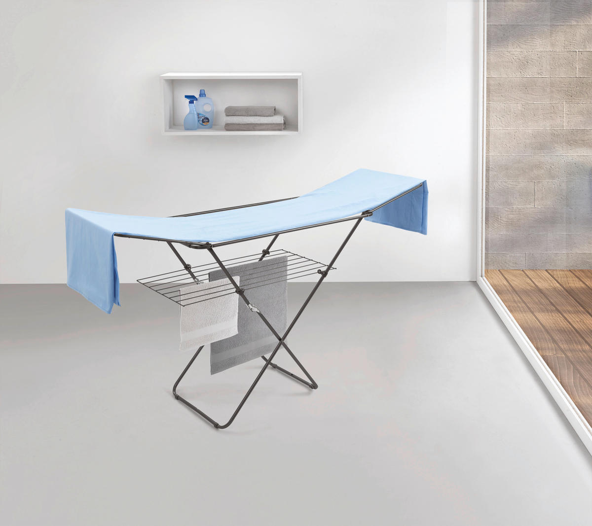 WÄSCHETROCKNER Panarea Onyx  - Schwarz, Basics, Metall (180/100/55cm) - Metaltex
