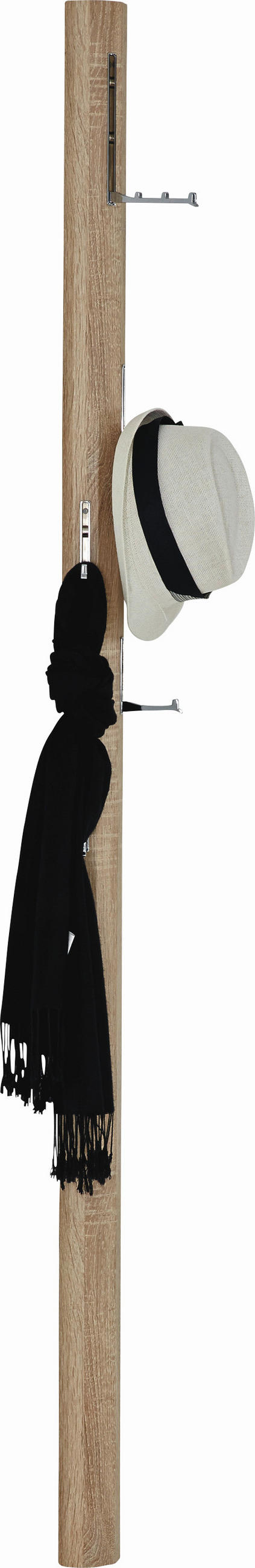 GARDEROBENPANEEL in 8/185/4 cm - Eichefarben, Design, Holzwerkstoff/Metall (8/185/4cm)