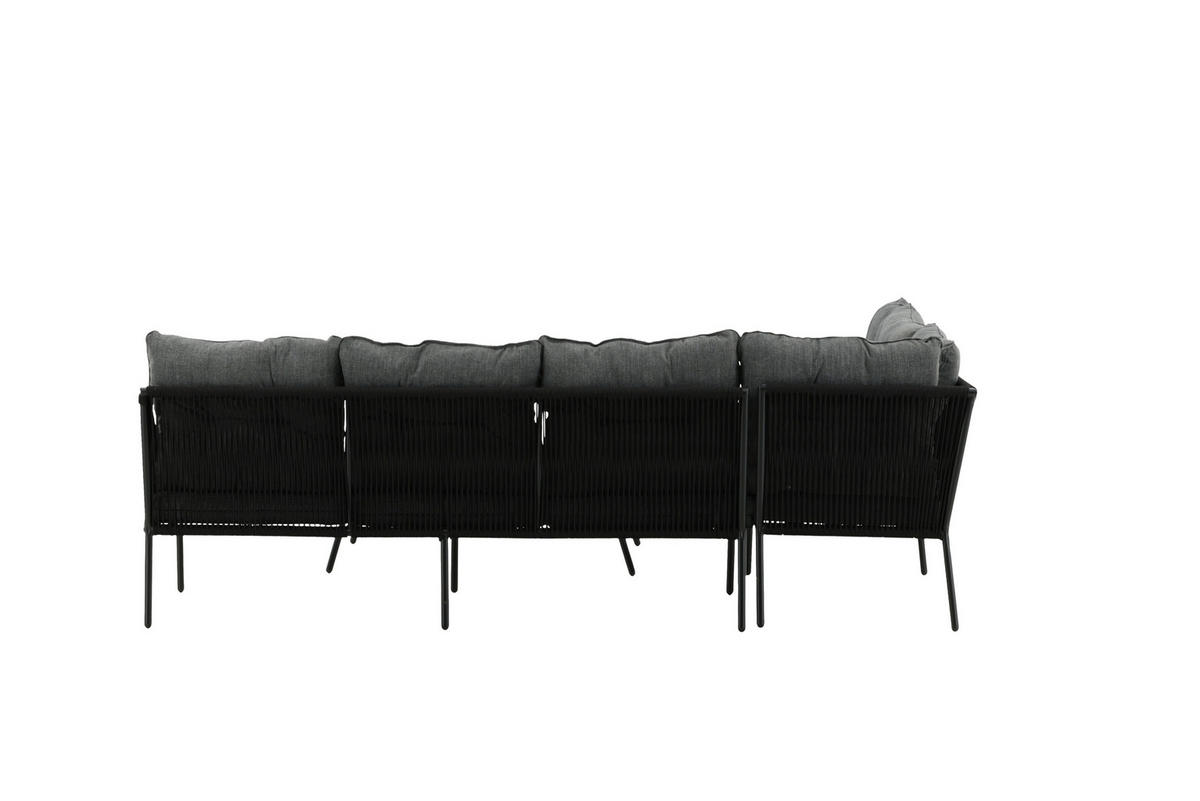 DINING-LOUNGESET 173/196 cm Stahl  - Schwarz, KONVENTIONELL, Metall (173/196cm) - Gardenson