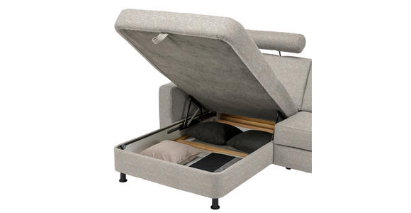 ECKSOFA in Webstoff Beige 165/257 cm - Beige/Schwarz, Design, Kunststoff/Textil (165/257cm) - Xora