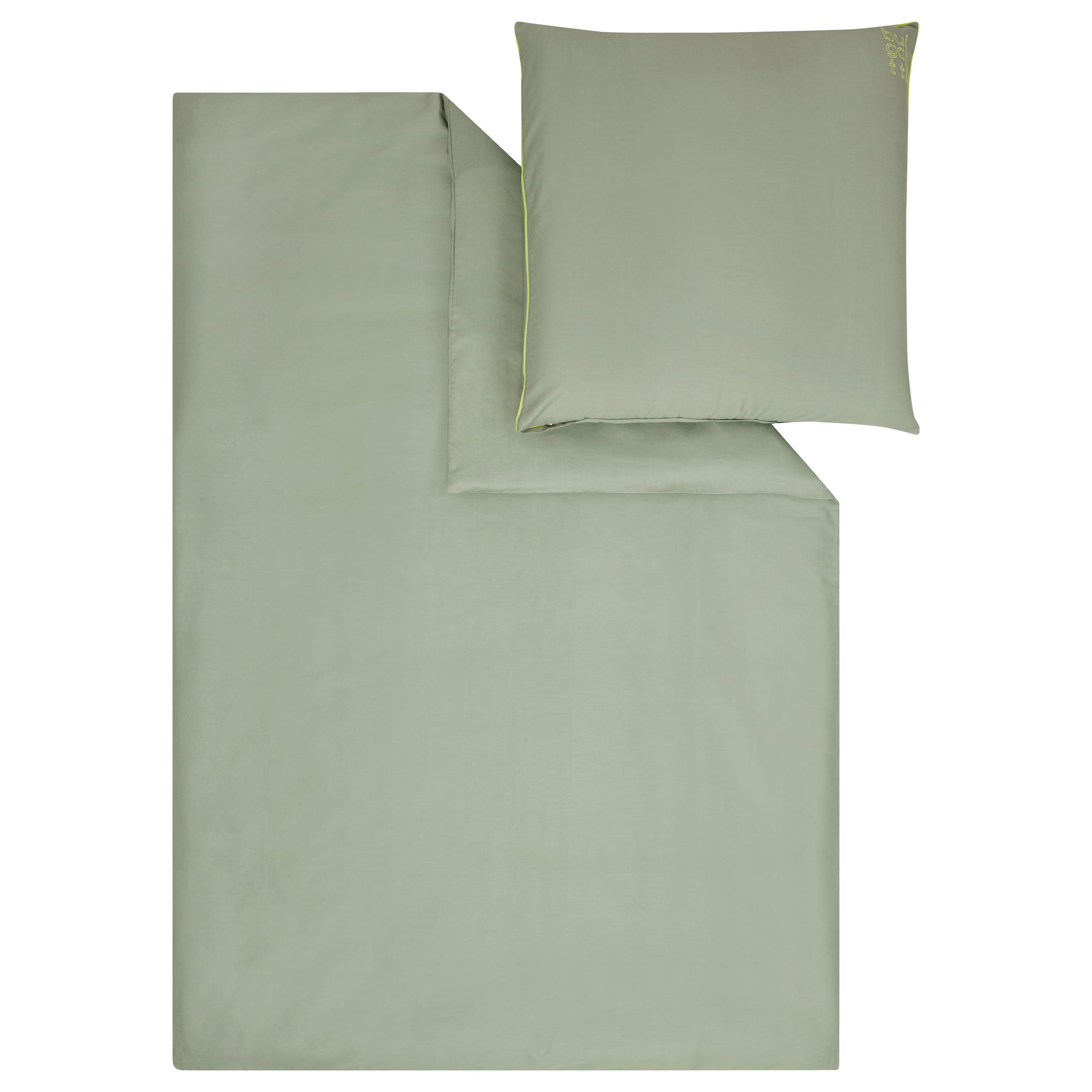 BETTWÄSCHE Makosatin 155/220 cm  - Salbeigrün, Basics, Textil (155/220cm) - Bugatti