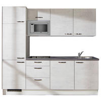 KÜCHENLEERBLOCK 240 cm   in Graphitfarben, Weiß, Hellgrau  - Hellgrau/Schwarz, Design, Holzwerkstoff/Metall (240cm) - Pino