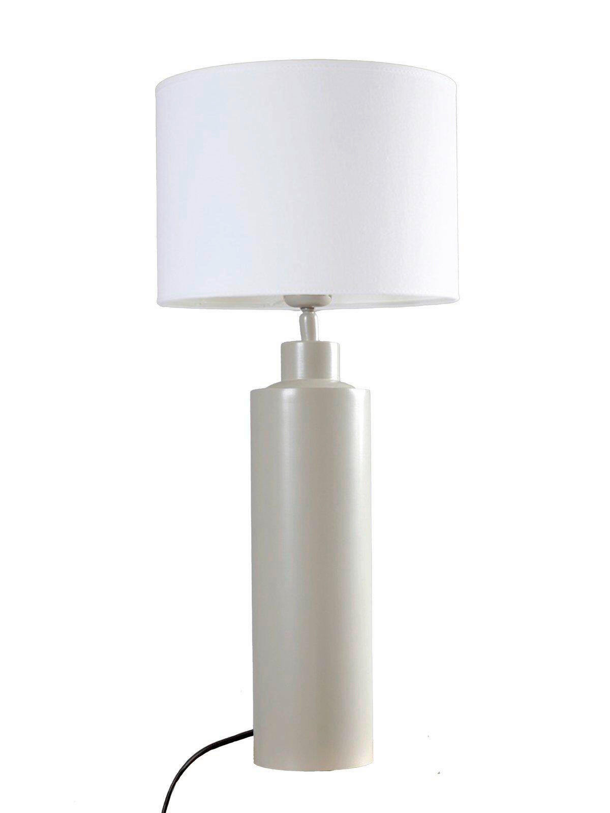 TISCHLEUCHTE   - Beige/Weiß, KONVENTIONELL, Metall (65cm)