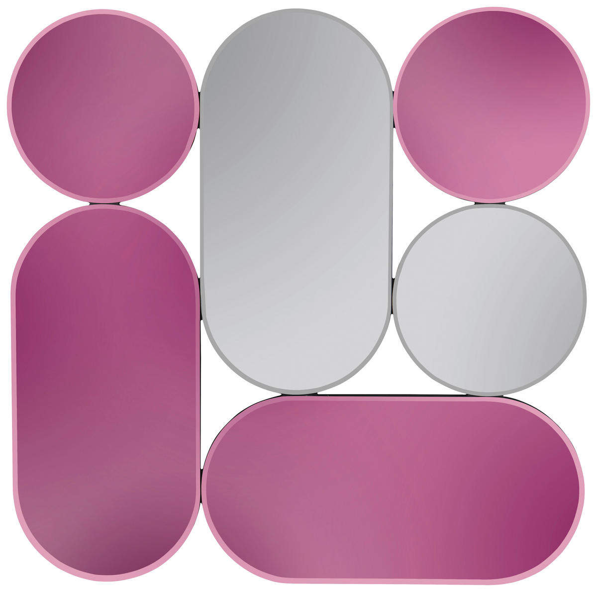 DEKOSPIEGEL 90/90/2 cm    in Freiform  - Multicolor, MODERN, Glas/Holzwerkstoff (90/90/2cm)