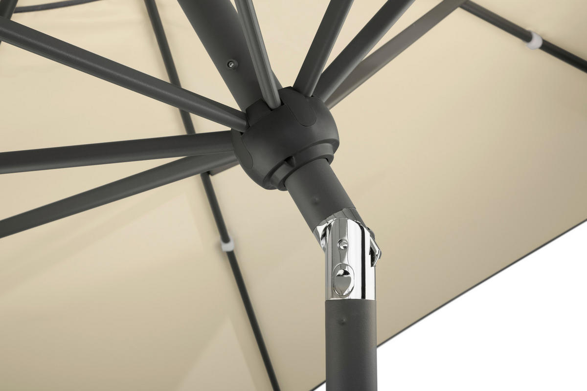 SONNENSCHIRM 300 cm Naturfarben  - Anthrazit/Naturfarben, Basics, Textil/Metall (300/275/300cm) - Schneider