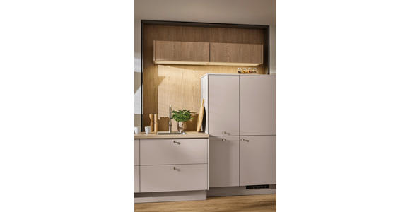 EINBAUKÜCHE   - Eichefarben/Grau, KONVENTIONELL, Holzwerkstoff - Xora