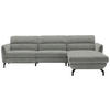 ECKSOFA  in Chenille Hellgrau, Grau  299/187 cm  - Hellgrau/Schwarz, Design, Textil/Metall (299/187cm) - Schöner Wohnen