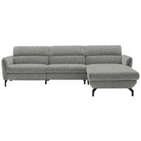 ECKSOFA Grau, Hellgrau Chenille  - Hellgrau/Schwarz, Design, Textil/Metall (299/187cm) - Schöner Wohnen