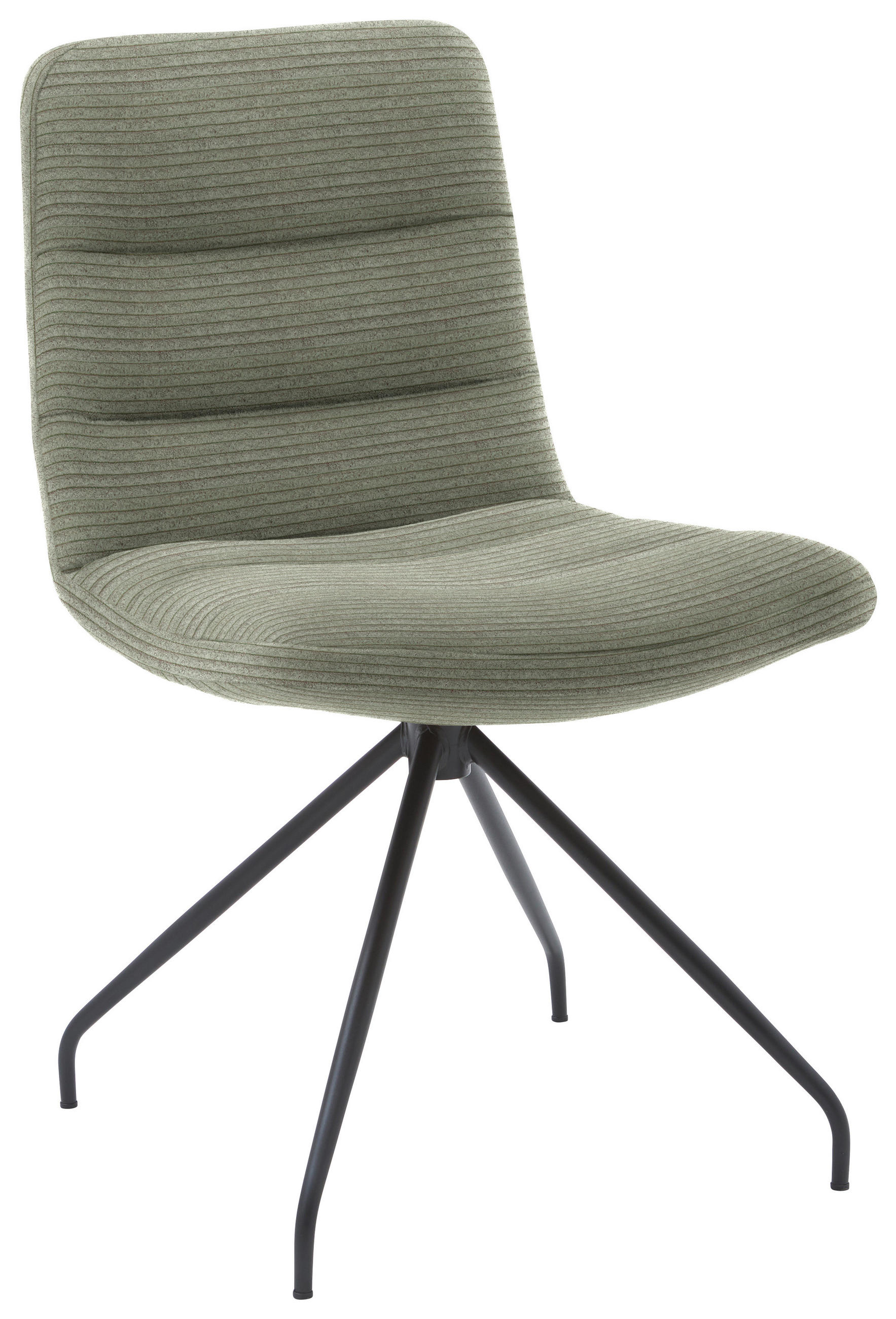 STUHL  in Cord Textil  - Schwarz/Olivgrün, Design, Textil/Metall (52/88/66cm) - Dieter Knoll