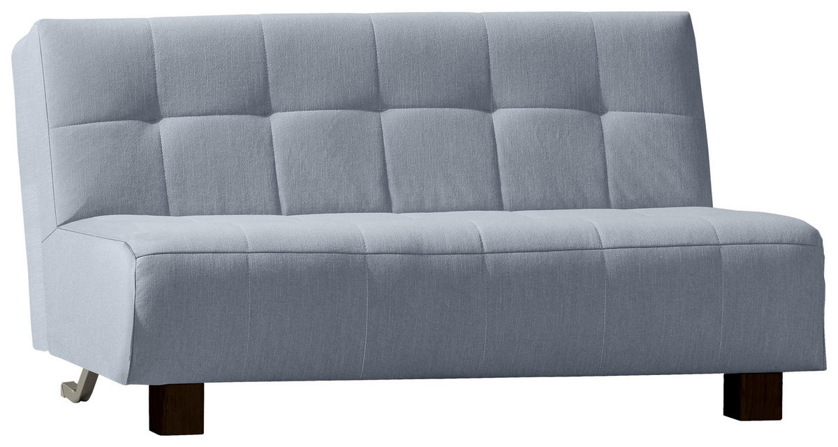 SCHLAFSOFA Textil Hellblau  - Schwarz/Hellblau, Design, Textil/Metall (165/92/102cm) - Novel