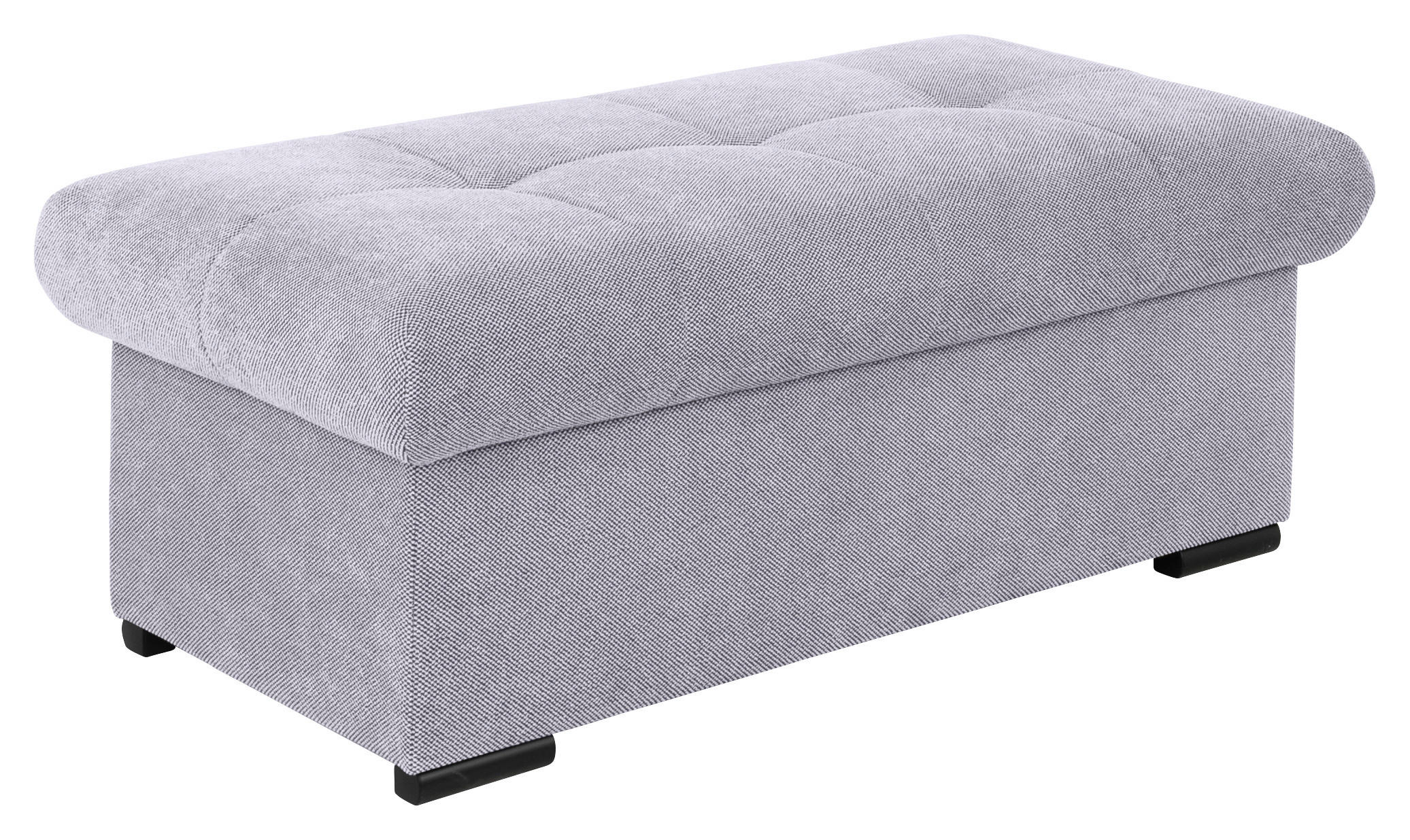 HOCKERBANK 108/42/54 cm Flachgewebe Hellgrau Kunststoff  - Hellgrau/Schwarz, Design, Kunststoff/Textil (108/42/54cm) - Xora