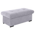 HOCKERBANK 108/42/54 cm Flachgewebe Hellgrau Kunststoff  - Hellgrau/Schwarz, Design, Kunststoff/Textil (108/42/54cm) - Xora