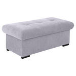 HOCKERBANK 108/42/54 cm Flachgewebe Hellgrau Kunststoff  - Hellgrau/Schwarz, Design, Kunststoff/Textil (108/42/54cm) - Xora