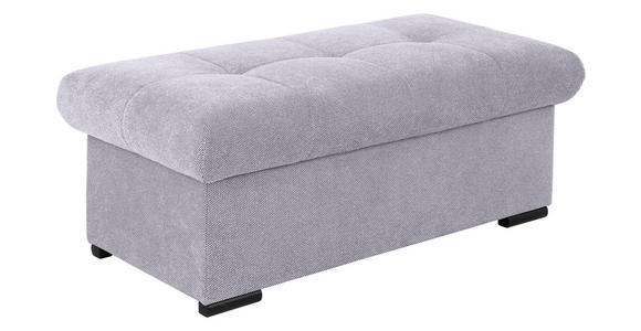 HOCKERBANK 108/42/54 cm Flachgewebe Hellgrau Kunststoff - Hellgrau/Schwarz, Design, Kunststoff/Textil (108/42/54cm) - Xora