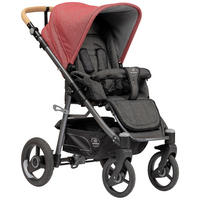 KINDERWAGEN LUX EVO  - Bordeaux/Anthrazit, Basics, Textil/Metall (64/110/100cm) - Naturkind