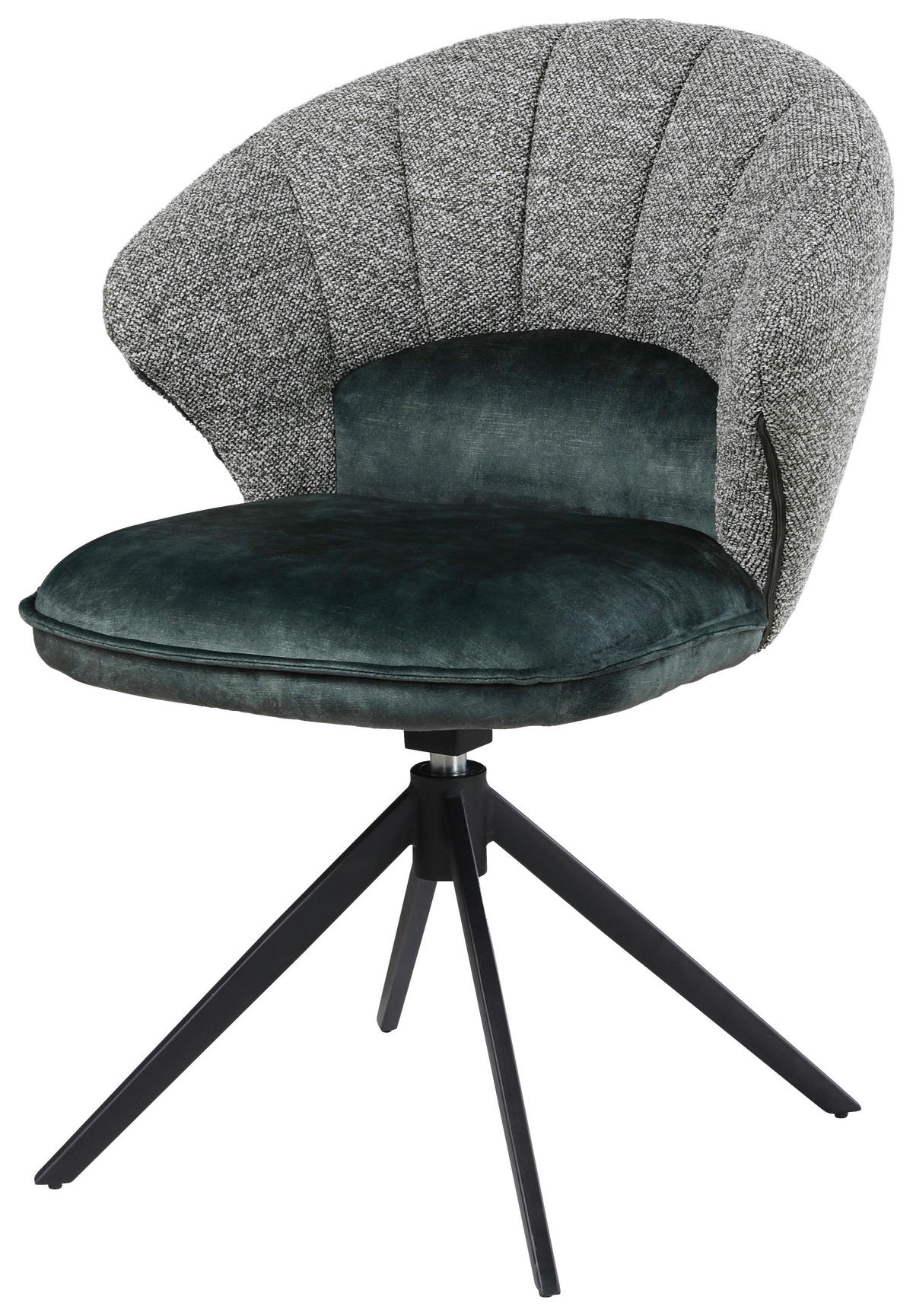 STOL, kovina, tekstil črna, temno zelena  - črna/temno zelena, Design, kovina/tekstil (61/87,5/63,5cm) - Novel