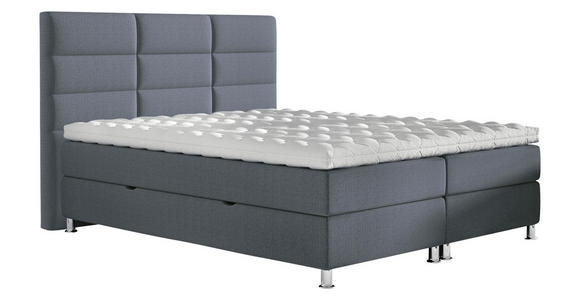 BOXBETT 140/200 cm  in Blau, Grau  - Chromfarben/Blau, KONVENTIONELL, Textil/Metall (140/200cm) - Carryhome