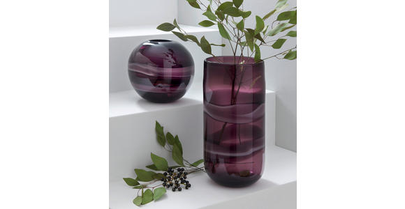 VASE 34.5 cm  - Lila/Weiß, Basics, Glas (16/34,5cm) - Ambia Home