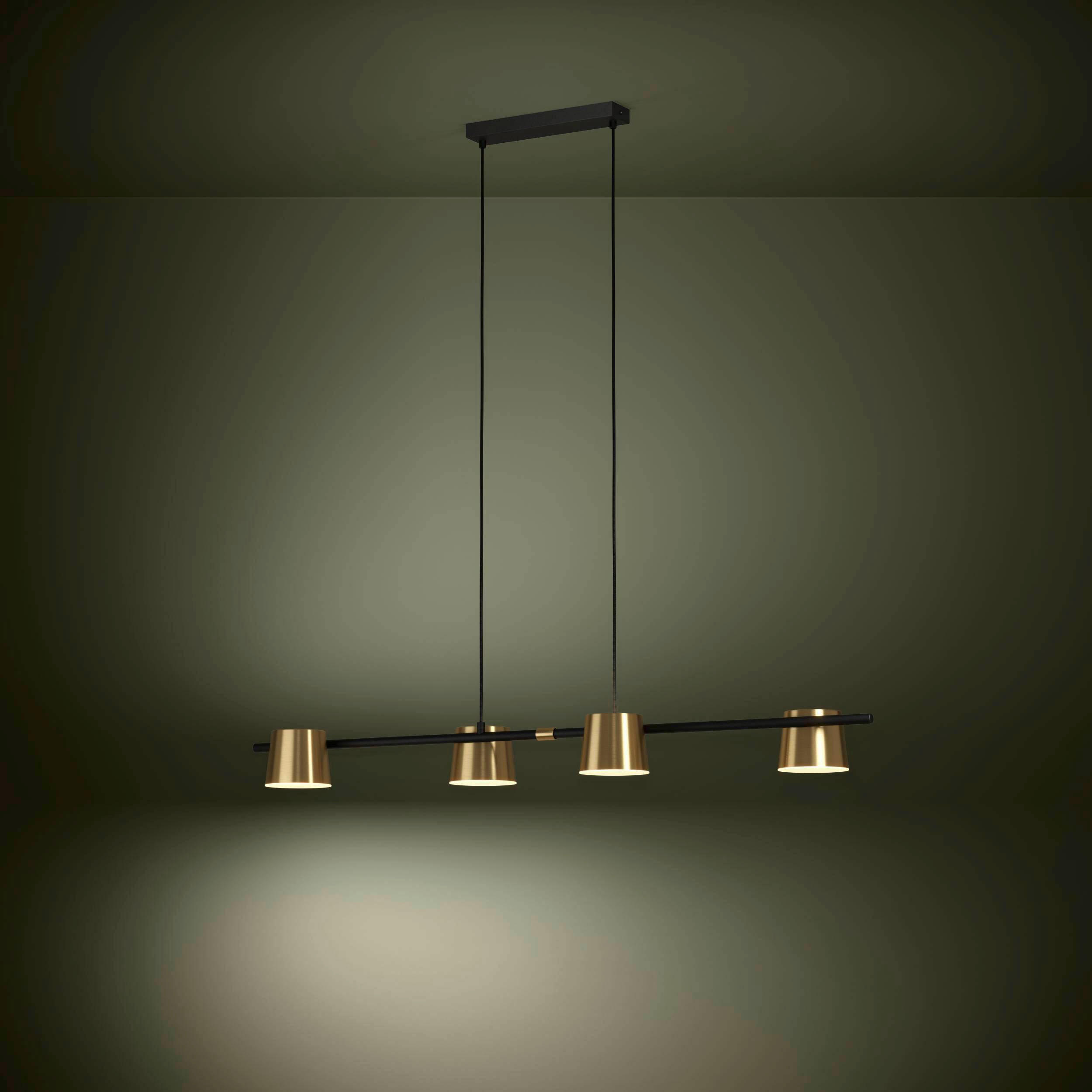 LAMPĂ SUSPENDATĂ CU LED 115,5/21/150 cm  - alb/negru, Design, plastic/metal (115,5/21/150cm)