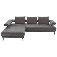 ECKSOFA inkl.Funktionen Anthrazit Mikrofaser  - Anthrazit/Schwarz, Design, Textil/Metall (224/305cm) - Dieter Knoll