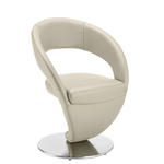 STUHL  Lederauswahl, Stoffauswahl, Typenauswahl  Echtleder  - Edelstahlfarben/Creme, Design, Leder/Metall (62/86/61cm) - Moderano