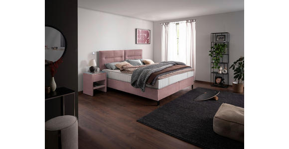 BOXSPRINGBETT 180/220 cm  in Altrosa  - Schwarz/Altrosa, KONVENTIONELL, Textil/Metall (180/220cm) - Esposa