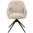 ARMLEHNSTUHL  in Eisen Webstoff  - Beige/Schwarz, Design, Textil/Metall (59,5/85,5/61,5cm) - Novel
