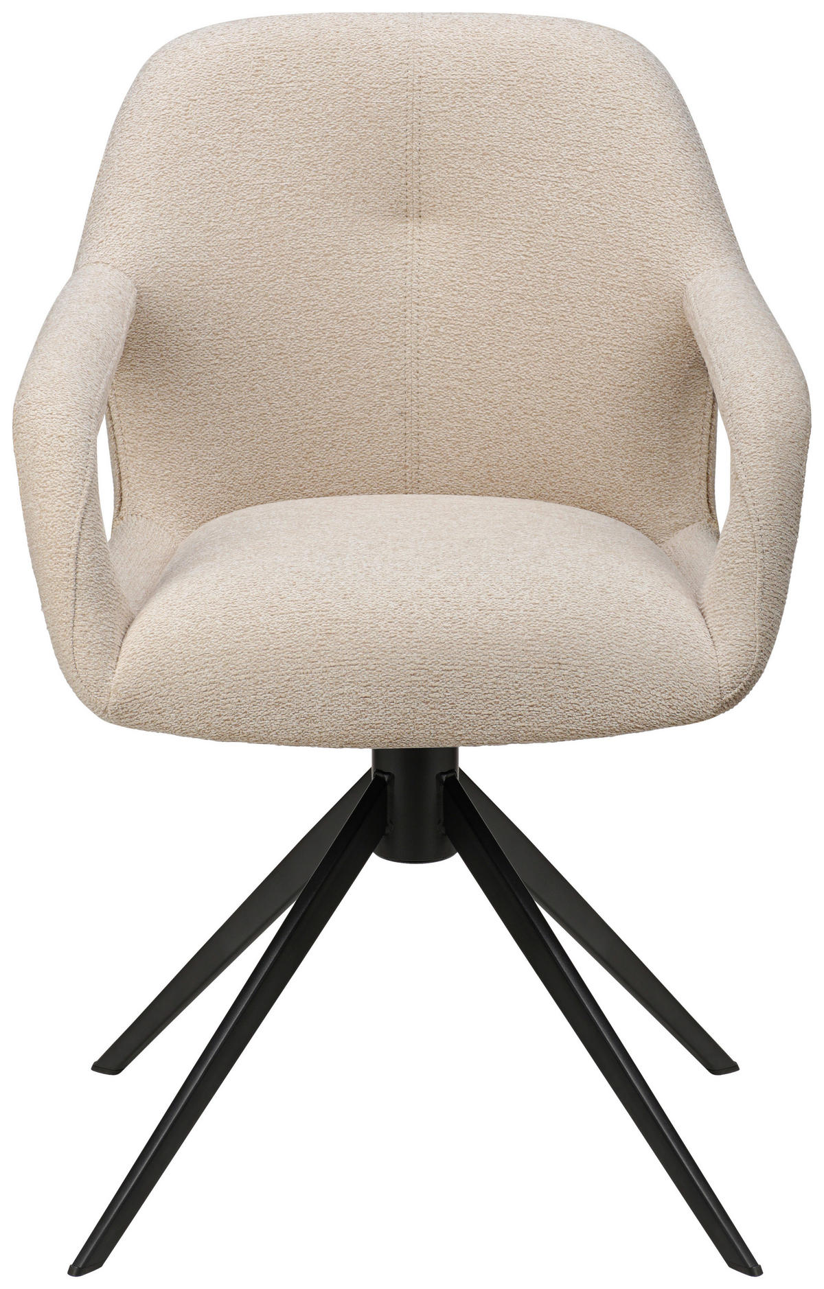 ARMLEHNSTUHL  in Eisen Webstoff  - Beige/Schwarz, Design, Textil/Metall (59,5/85,5/61,5cm) - Novel