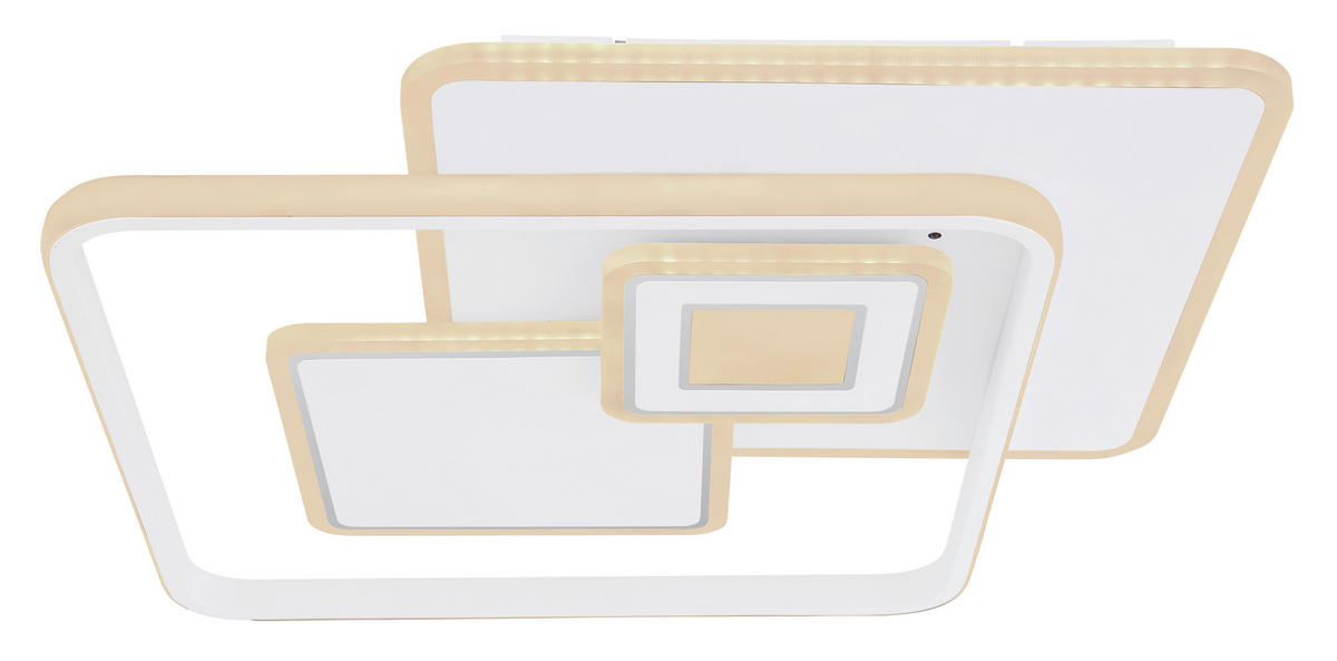 STROPNÍ LED SVÍTIDLO, 50,3/50,3/6 cm - bílá/opál, Konvenční, kov/plast (50,3/50,3/6cm) - Globo