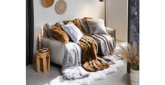 FELLDECKE BÄR 150/200 cm  - Beige, Design, Textil (150/200cm) - Novel