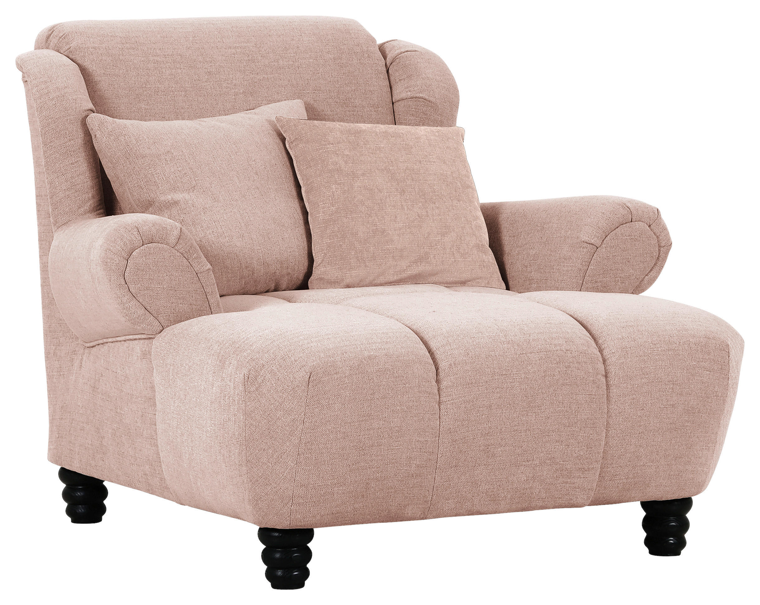 XXL-SESSEL Flachgewebe Rosa    - Schwarz/Rosa, KONVENTIONELL, Holz/Textil (125/100/140cm) - Carryhome
