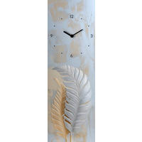 WANDUHR Time For Leaves II Multicolor, Weiß 20/60/3.1 cm  - Multicolor/Weiß, Basics, Glas (20/60/3.1cm) - Euroart