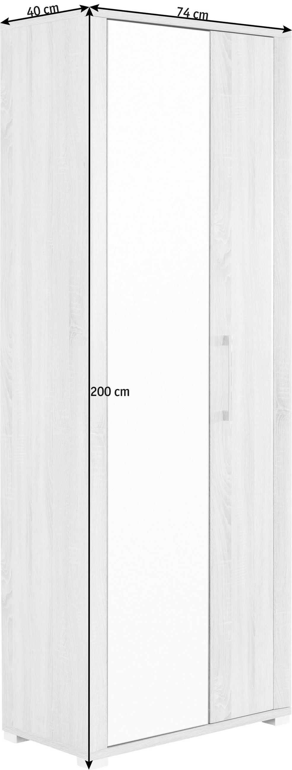 PREDSIEŇOVÁ SKRIŇA, dub sonoma, 74/200/40 cm - strieborná/dub sonoma, Konventionell, kompozitné drevo/plast (74/200/40cm) - Voleo